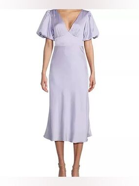 B. Darlin Lavender Satin Midi Dress, Size 4